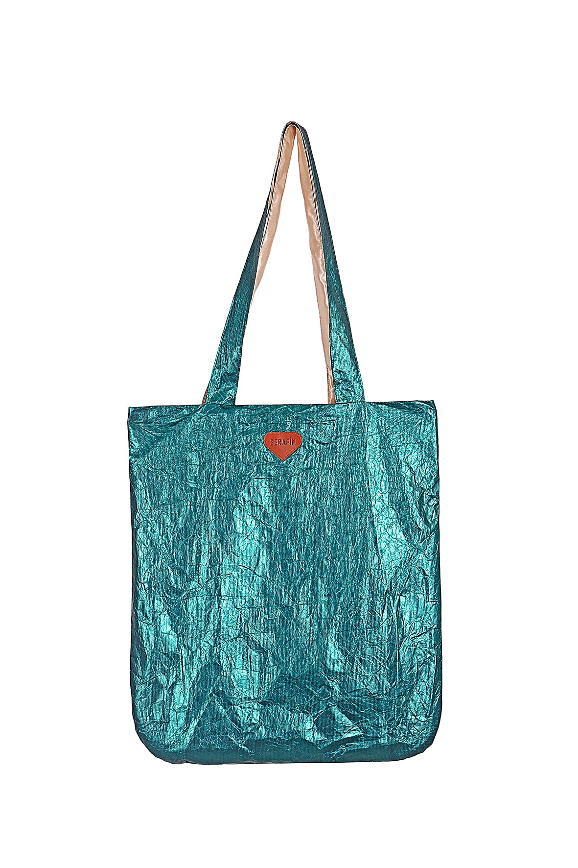 Forest Green Shiny Fabric Bag | Sparkling and Natural Style